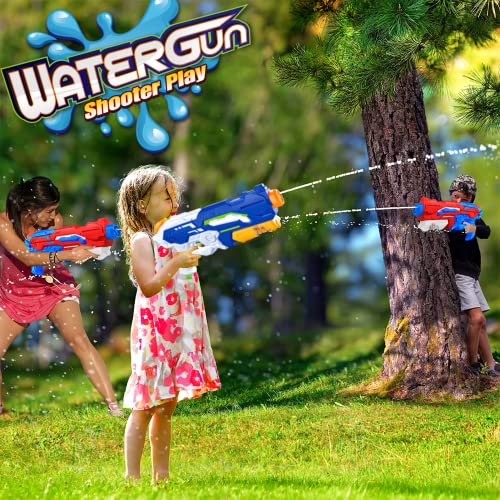 Wasserpistole 1200ml Mit Großer Reichweite Wasserspritzpistole Wasserspritzpistolen 10-11 Meter Water Gun Garten für Kinder und Erwachsene.