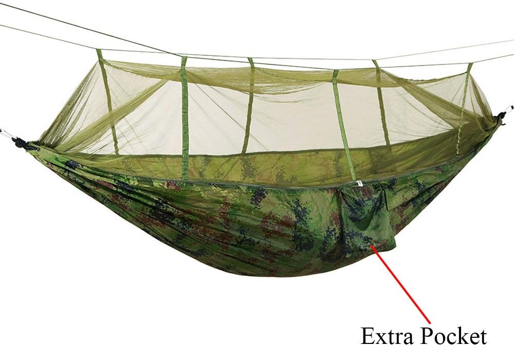 Camping Hammock 2 Person Hammocks with Net, Tent, Tree Straps Heavy Duty Waterproof Lightweight Nylon Portable Hammock for Hiking Outdoor Travel Beach Survival Backyard : Sports & Outdoors