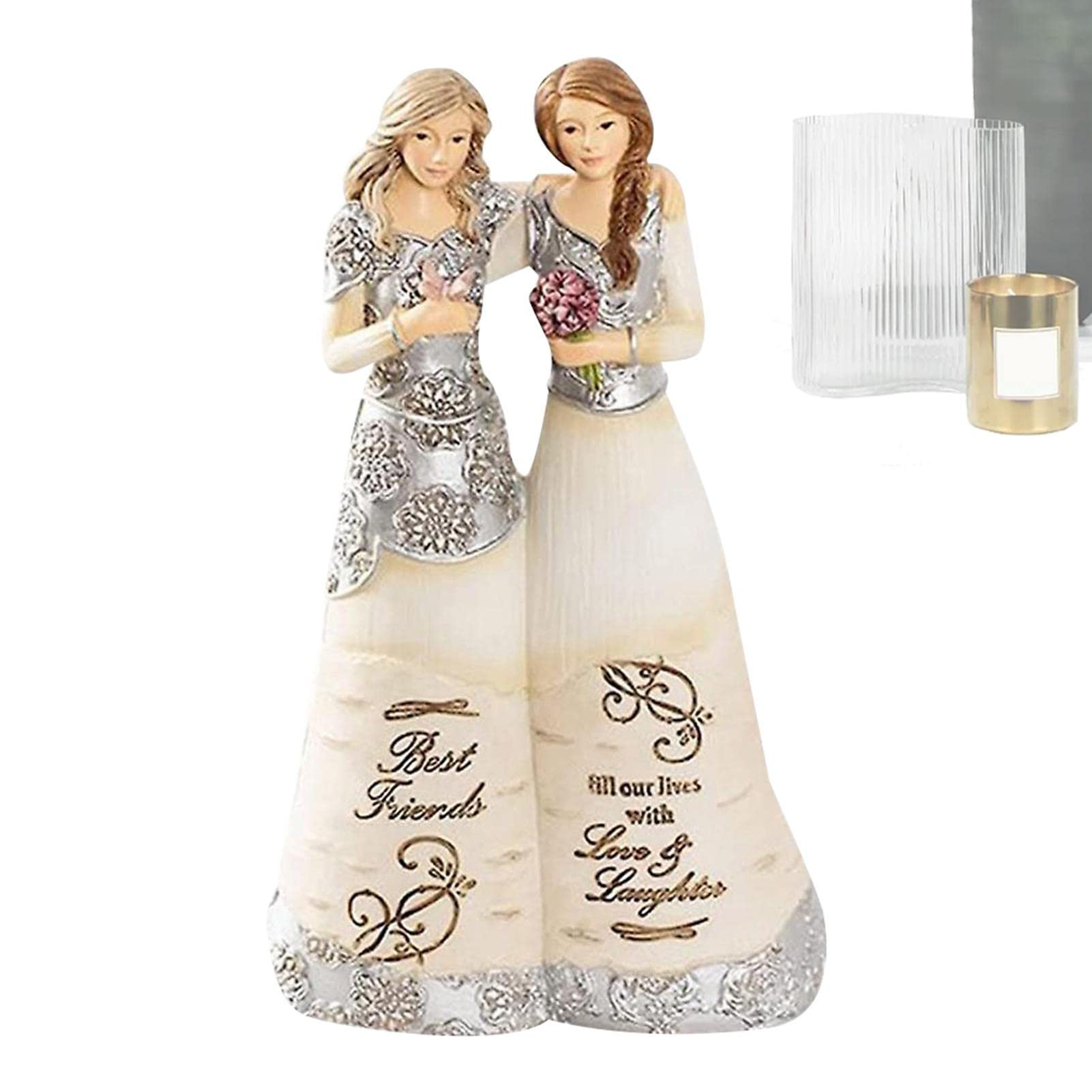 Friend Angel Statue, Angel Sculpture Decor, Angel Memorial Standing Figurines Sister, friendship ornament for women, friendship figurines For Home Decoration