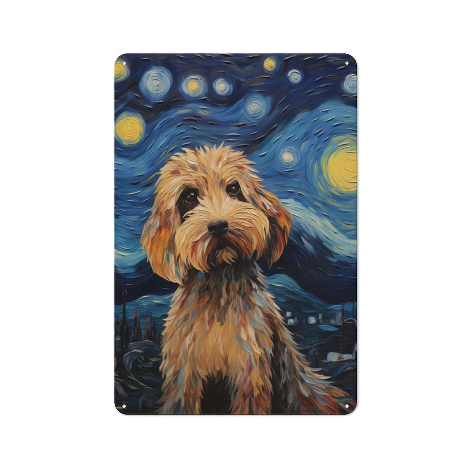 Junmoney Labradoodle Paint Metal Sign 30X20cm With For Hallway Wall, Rustic Decor, Housewarming Present For People Styling Hallway