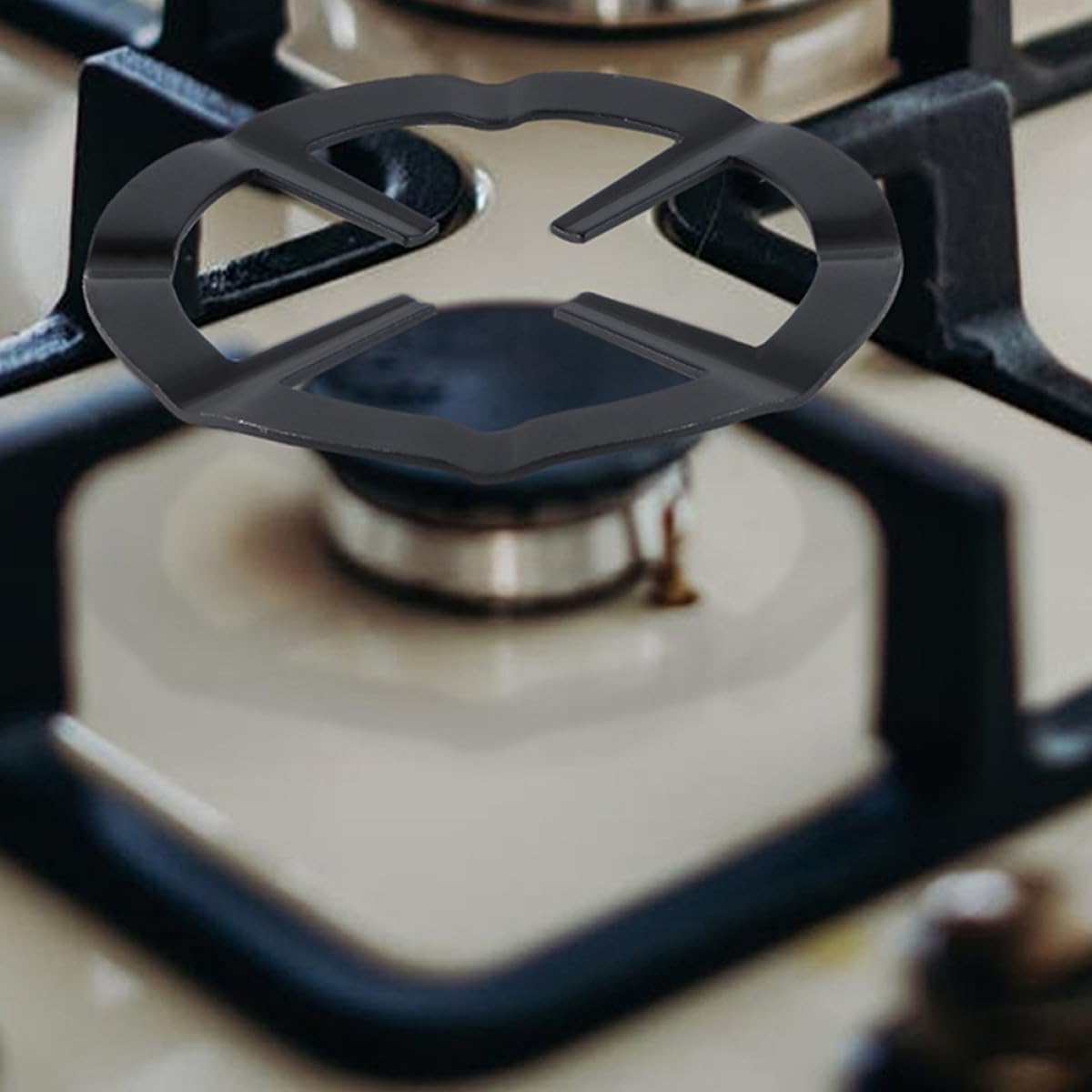 4 Rejillas para Estufa de Gas Negras Soporte para Quemadores y Wok Parrillas de Soporte Multifuncionales para Cocinas Domésticas 2 Tamaños Accesorios Resistentes y Antióxido