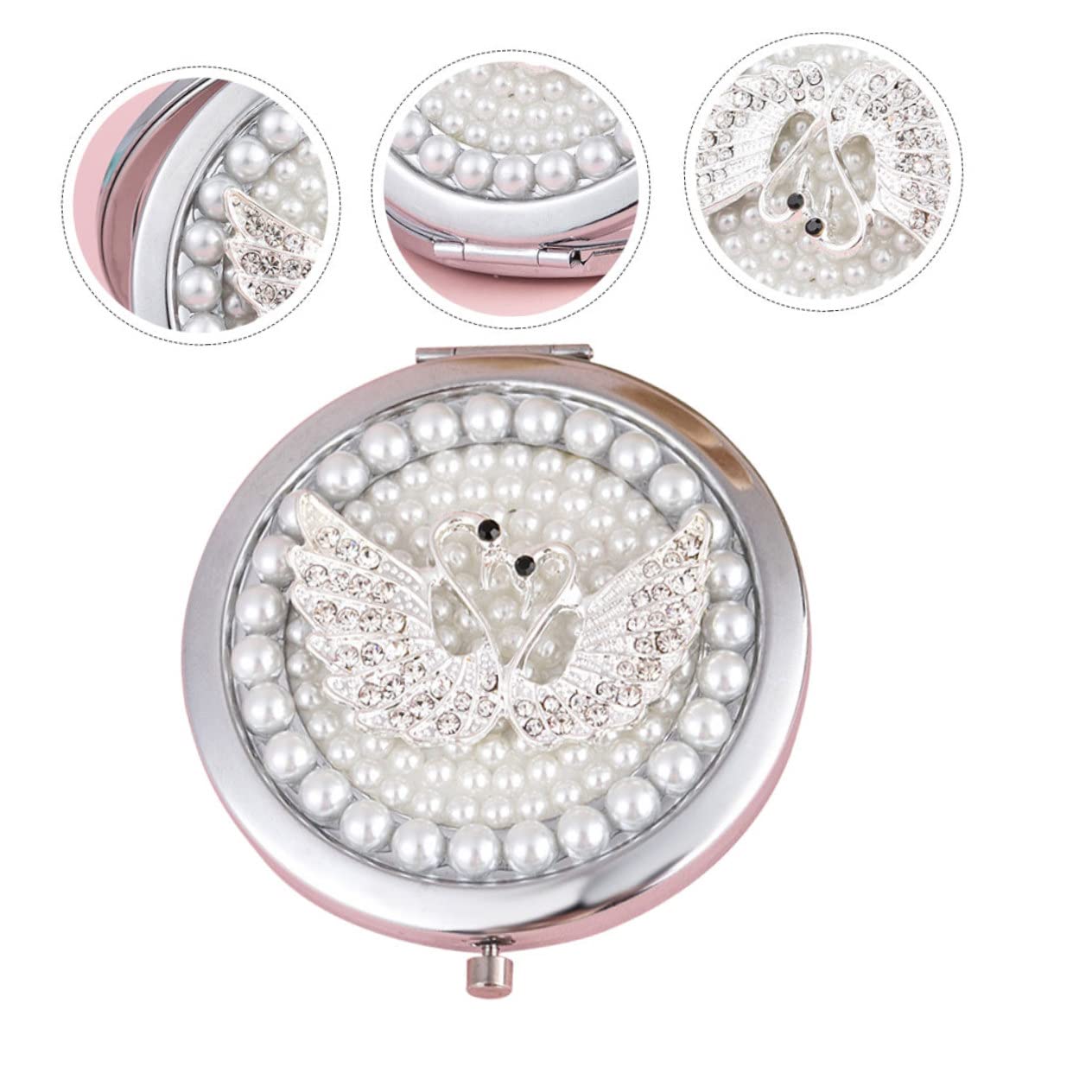 VICASKY 3 Pezzi Specchietto Portatile Doppio Design Pieghevole per Makeup Miniaturizzato per Viaggi e Borse per Speciali