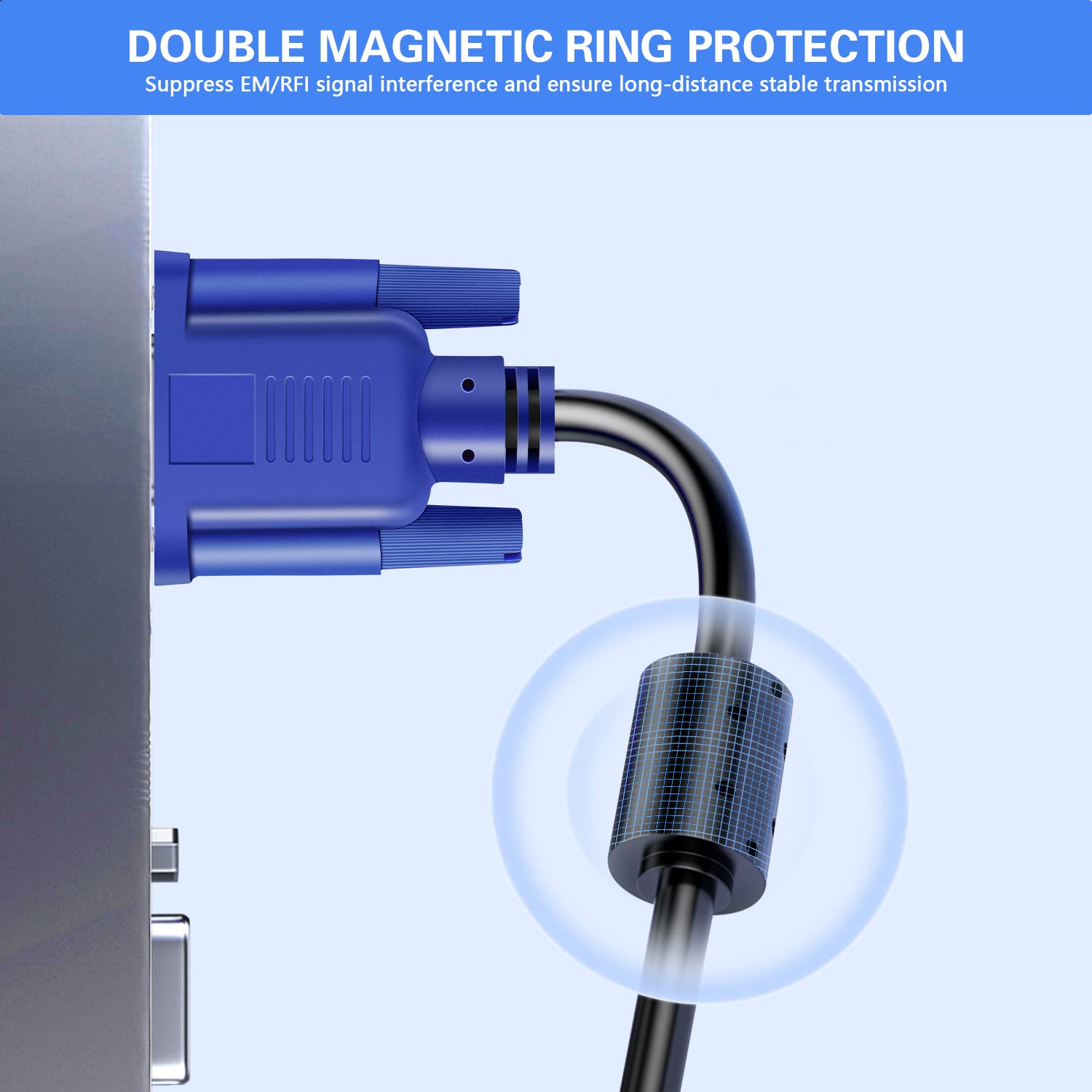 Trade Shop - Cavo Prolunga Vga 15 Pin Maschio Maschio Monitor Vga Per Monitor Metri Mt - -3 Mt