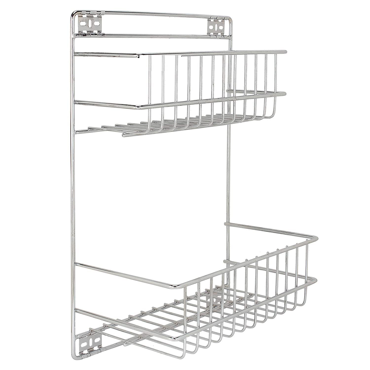 AB99 COLLECTION Stainless Steel Wall Mounted Rack Kitchen And Detergent Rack, Multi Purpose Shelves For Bathroom, Bath Room Shelves/Corner Organizer, Shelf Bathroom (Set Of 2Utensils, Silver) (B0B3N153ZB) Amazon Price History, Amazon Price Tracker