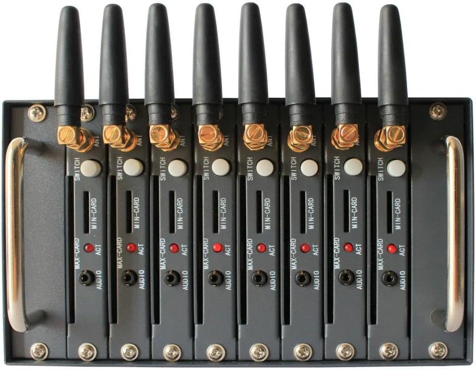 OSTENT GSM Modem Pool with Wavecom Q2303A Module 8 Ports USB Interface Emulated COM/RS232 AT Commands SMS UK Plug Power Adapter