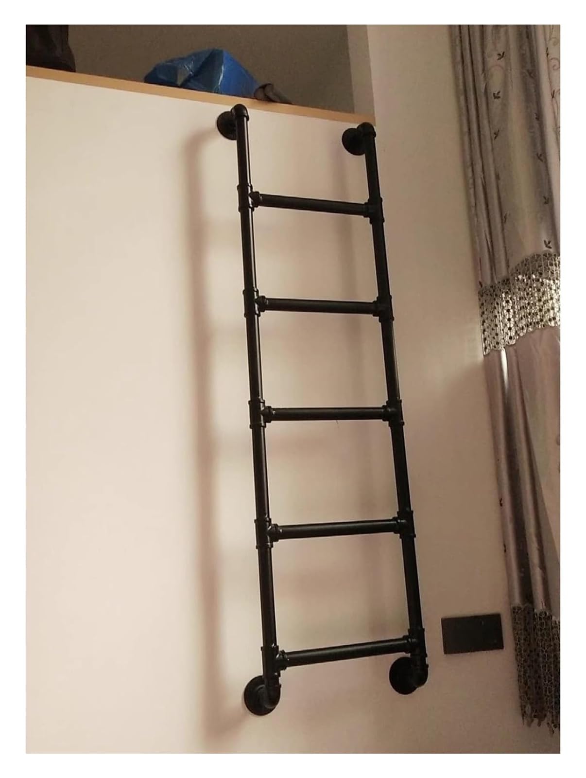 Escalera negra para litera de autocaravana, 156 cm, accesorio resistente y de escalada, ideal para niños y adultos, ahorra espacio, seguro y fiable para uso interior