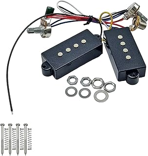Double Pickup，Electric Bass Pickups Tone Control Wiring Harness 4 Strings Bass Pickup Electric Bass Preamp Wiring Circuit Pickup