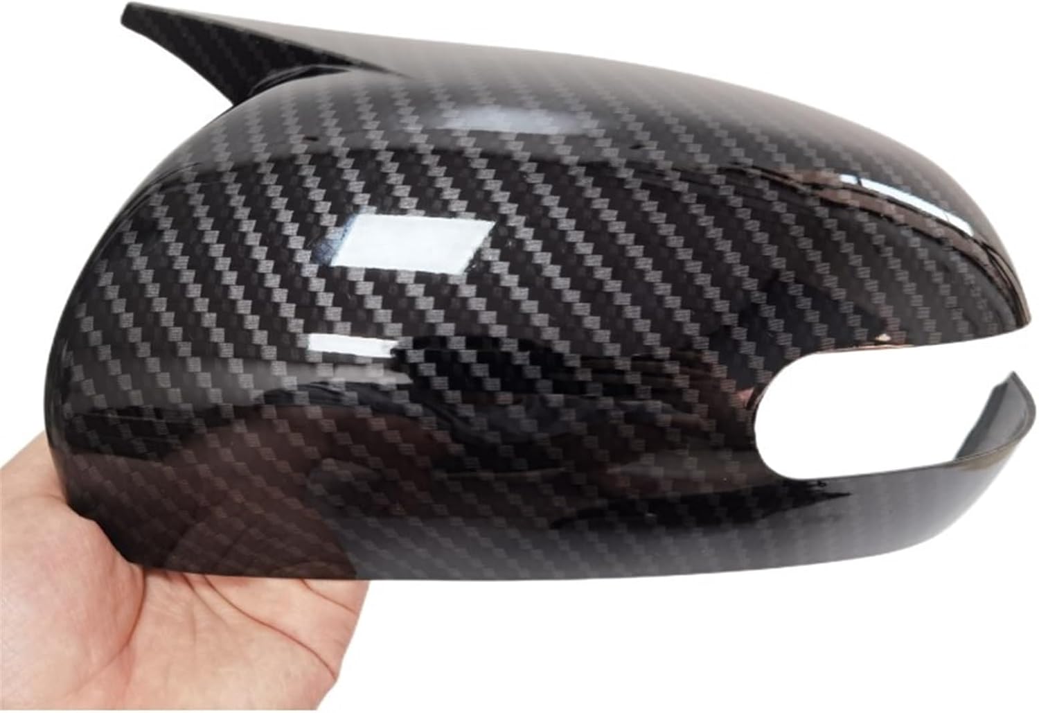 Compatible For KIA K3 Cerato Forte 2009-2012 Carbon Fiber Car Exterior Body Side Door Rearview Mirror Cover Cap Shell Housing Sticker Trim(Carbon)