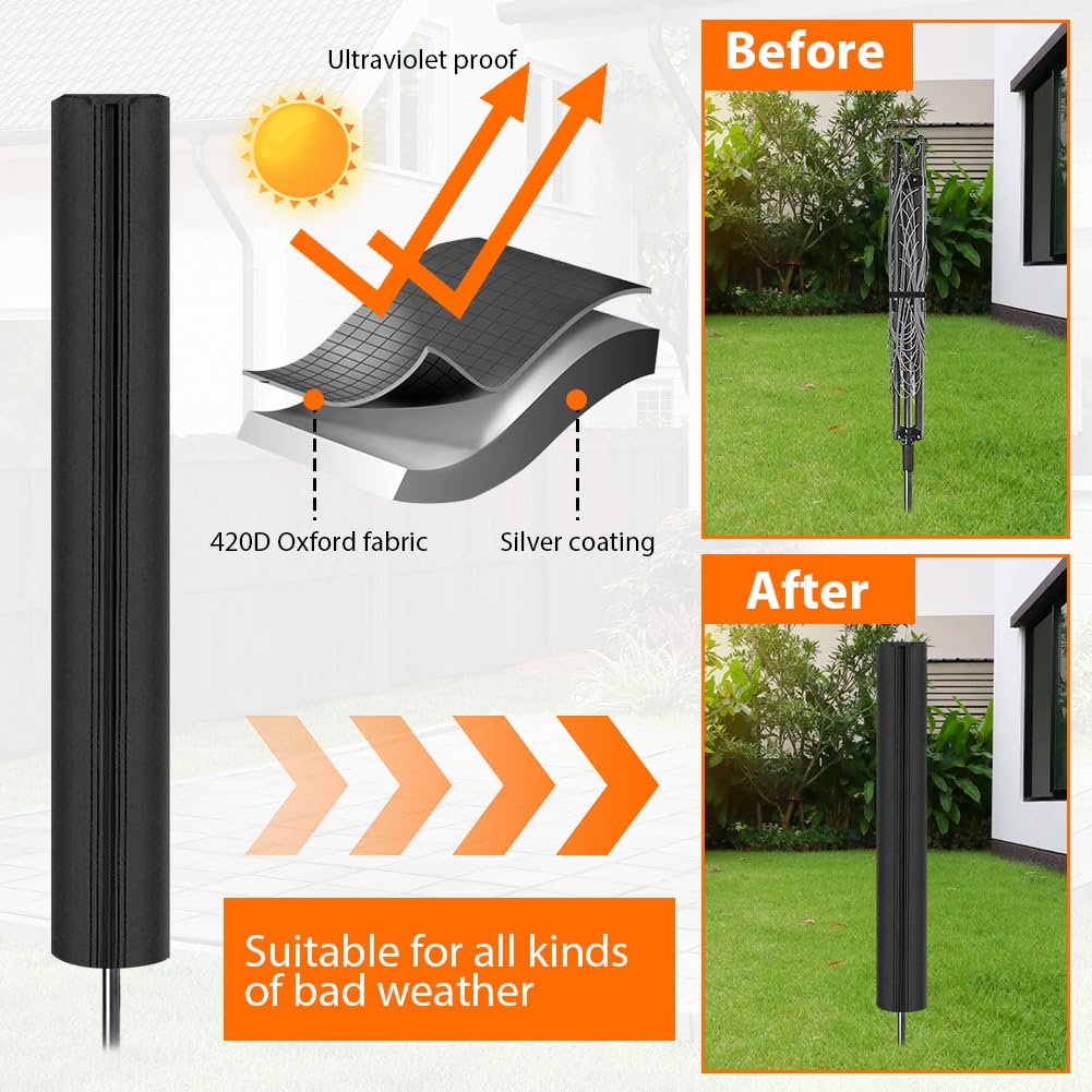 Housse De Protection Pour Séchoir Parapluie Extérieur - Taille Très Grande 180cm - Oxford 420D Imperméable