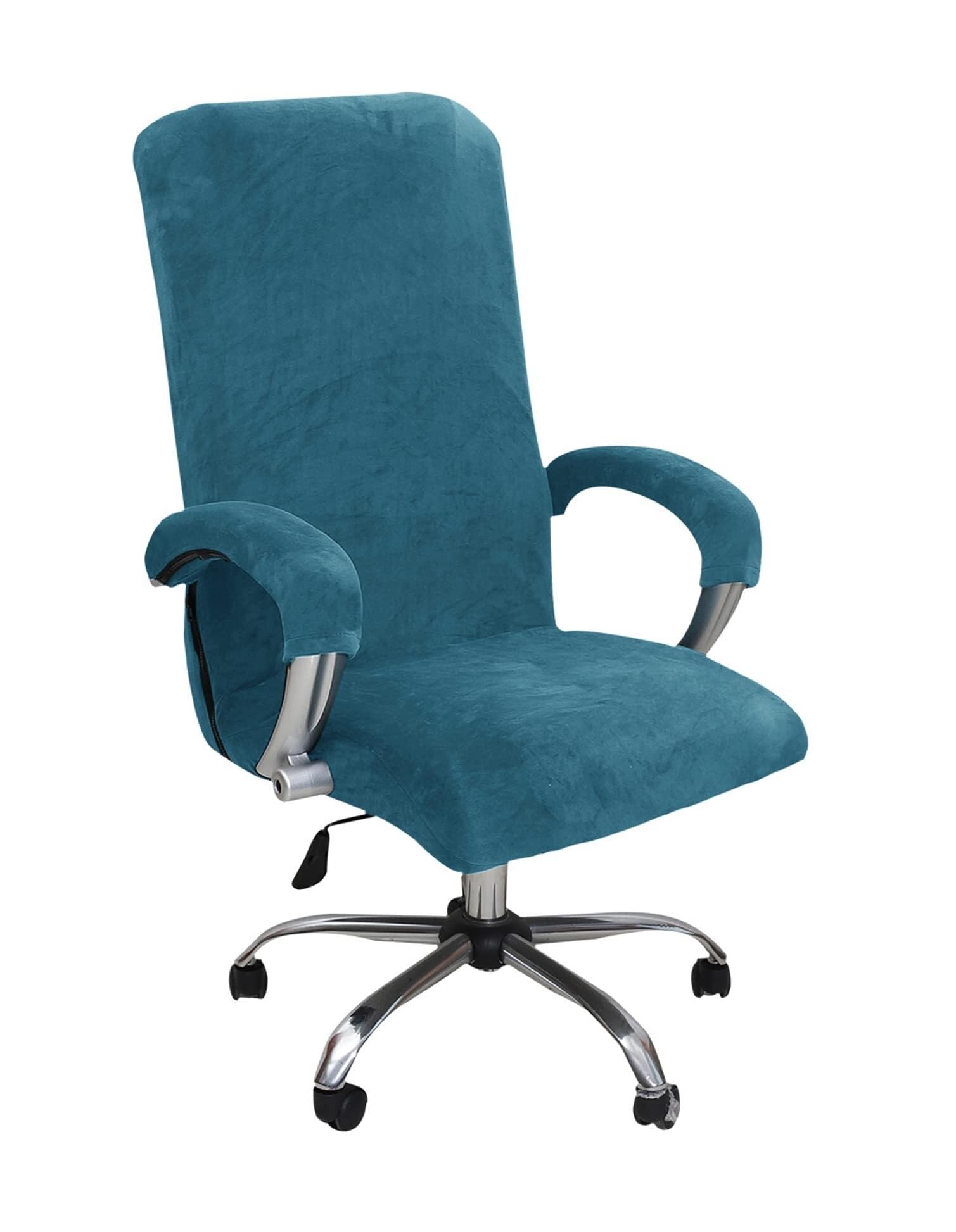 NMVAWIPT Velvet Computer Chair Slipcover With Armrest Covers - High Stretch Office Boss Chairs Protector Cover For Gaming(2#,L)