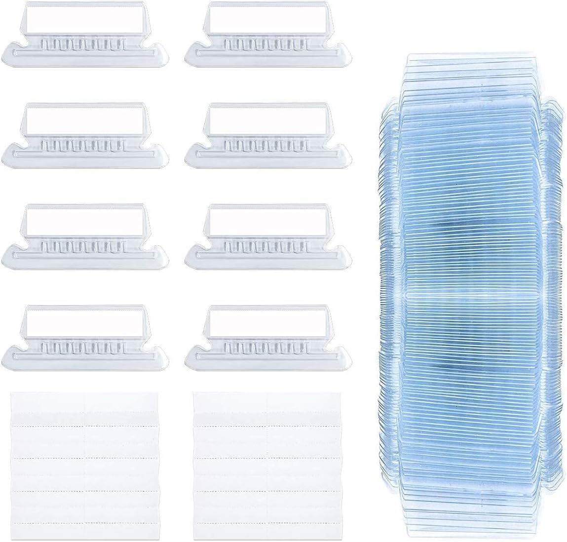 210 Sets Hanging Folder Tabs and Inserts for Quick Identification of Hanging Files, Easy to Read, 2 inch Clear File Folder Tabs