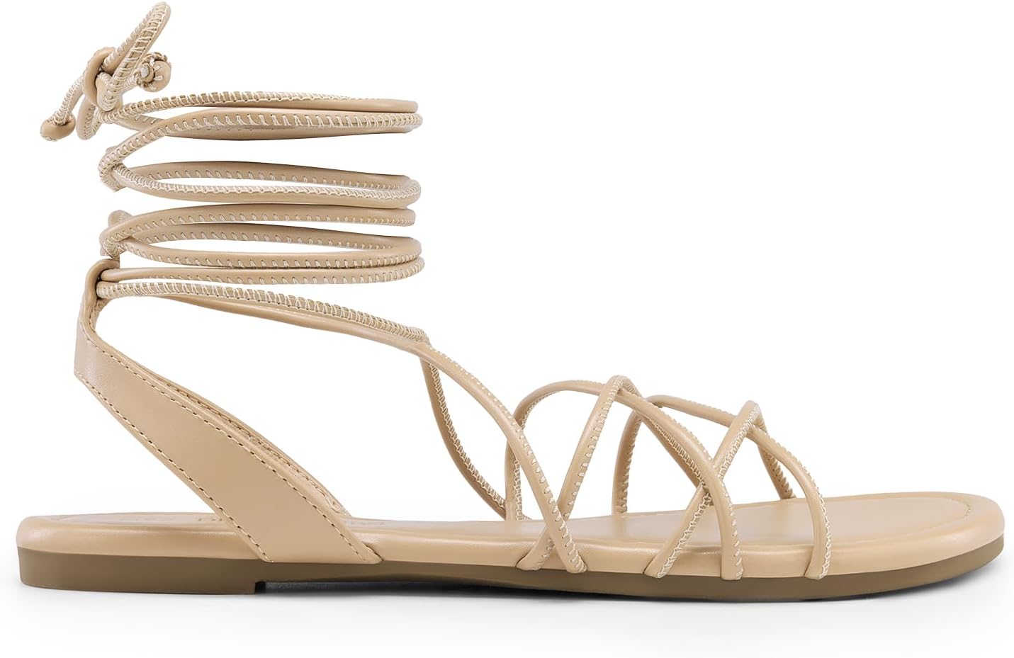 DREAM PAIRS Lace-up Gladiator Sandals Strappy Dressy Summer Flat Sandals for Women - Image 3