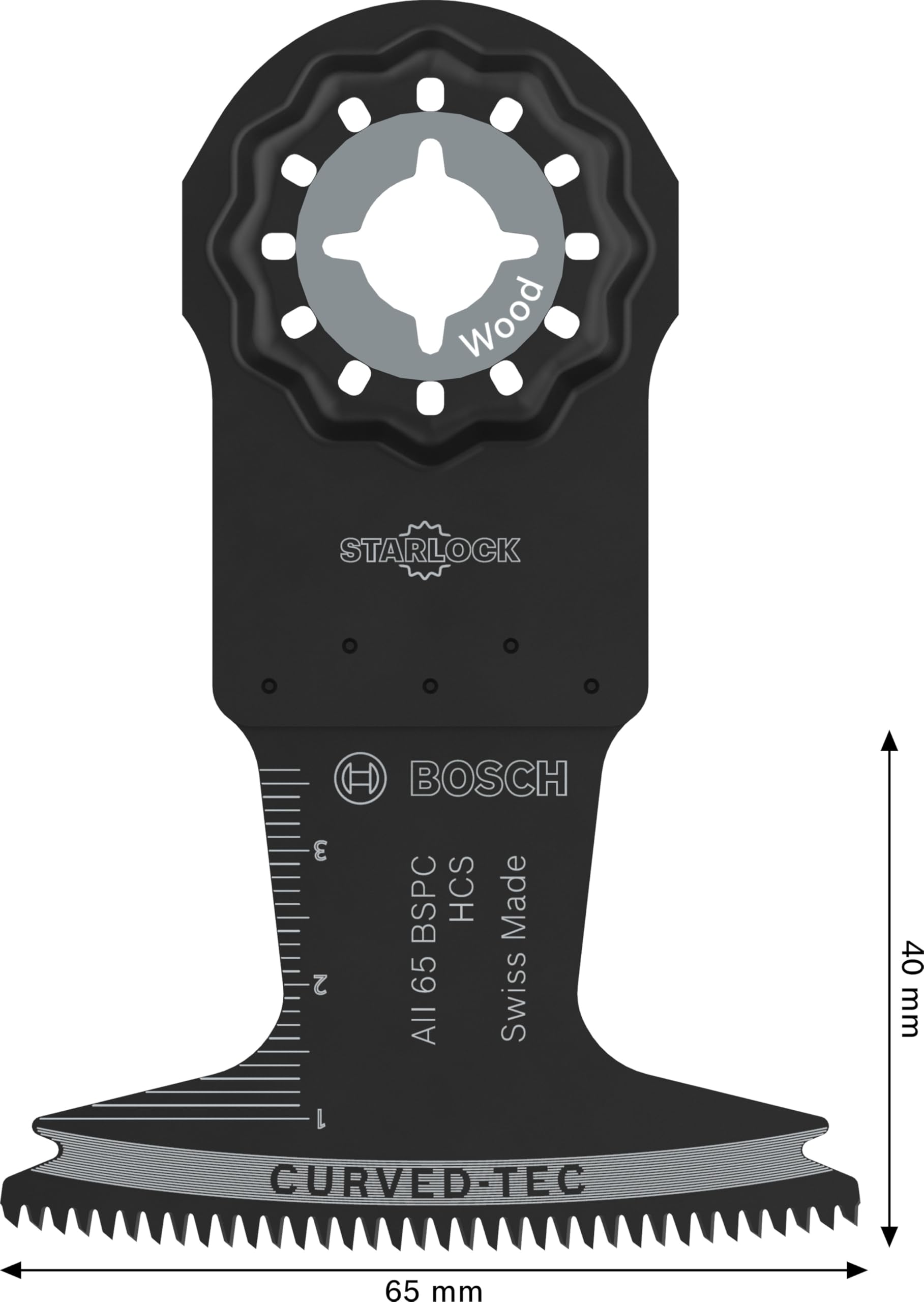 Bosch 10x Hoja de corte de inmersión AII 65 BSPC (para Madera dura, Madera blanda, Anchura 65 mm, Professional Accesorios Multiherramienta)
