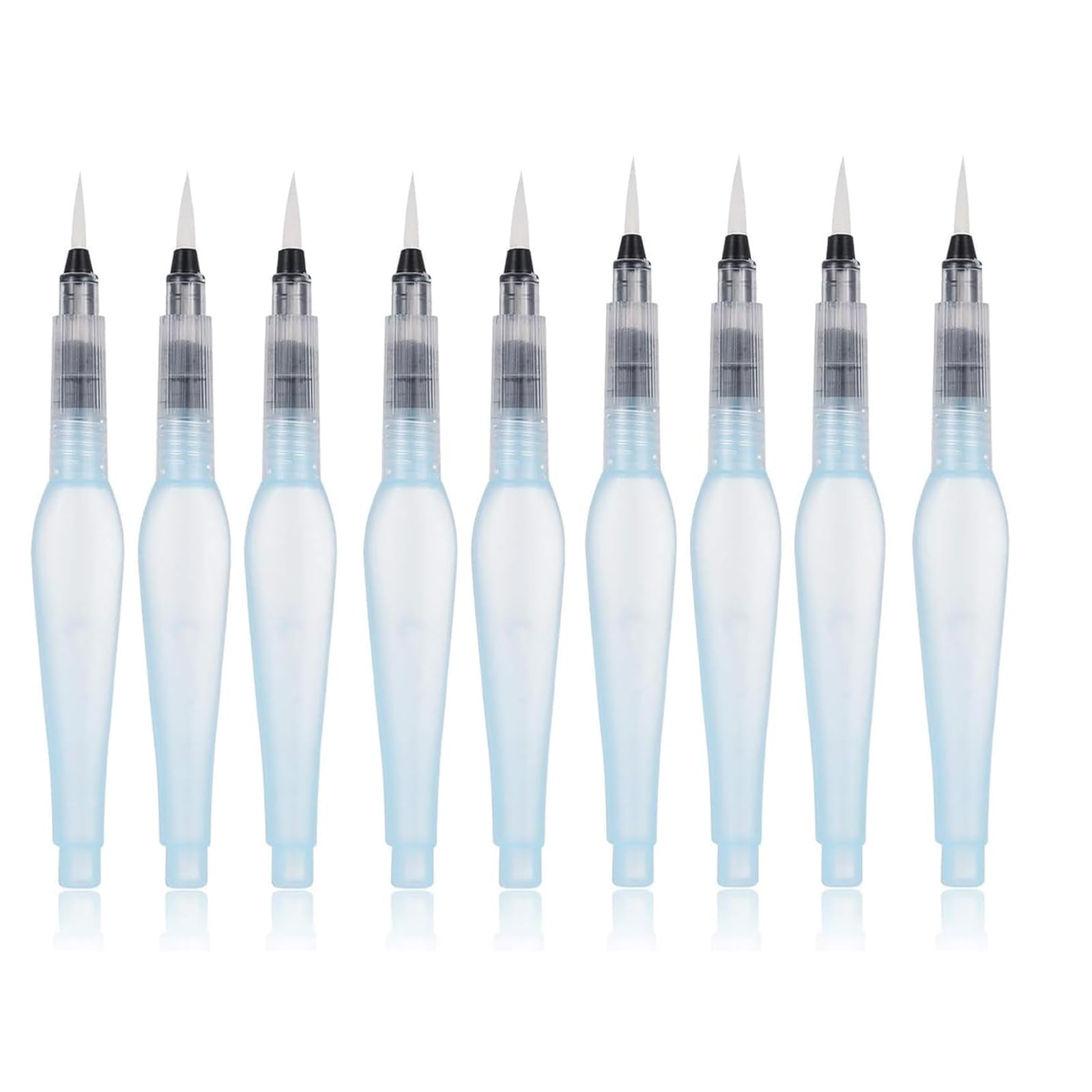 Refillable Watercolour Brush Pens Set 12 Pcs Water Paint Brush with Refillable Reservoir Water Brushes with 3 Tip Sizes for Painting for Watercolour Painting, Sketching