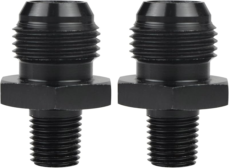 Adaptador de conexão 10AN macho para 1/4 NPT Dexepe em alumínio preto – 2 unidades