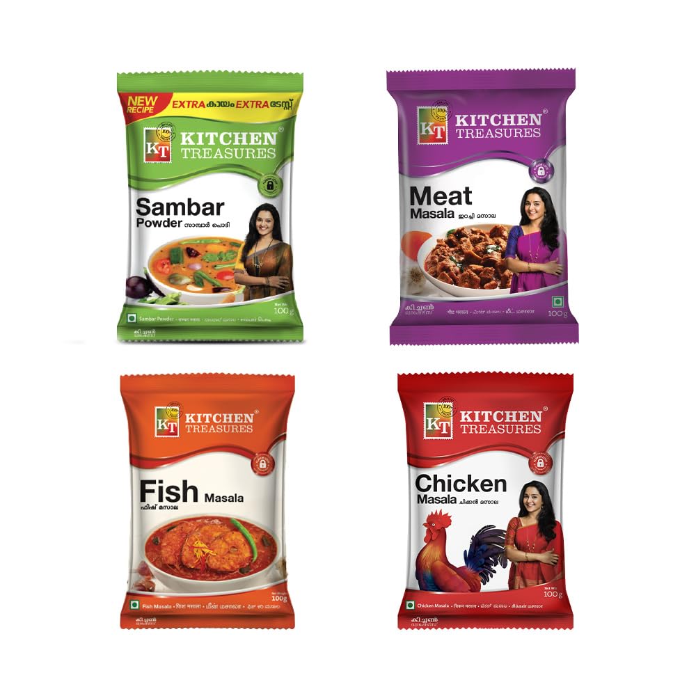 Kitchen Treasures Kerala Daily Curry Masala Pack | Authentic Kerala Spices | Kerala Taste Essentials | Traditional Kerala Masalas | Kerala Style Cooking | Kerala Flavors | Sambar Powder | Chicken Masala | Meat Masala | Fish Masala (B0D8B76R26) Amazon Price History, Amazon Price Tracker