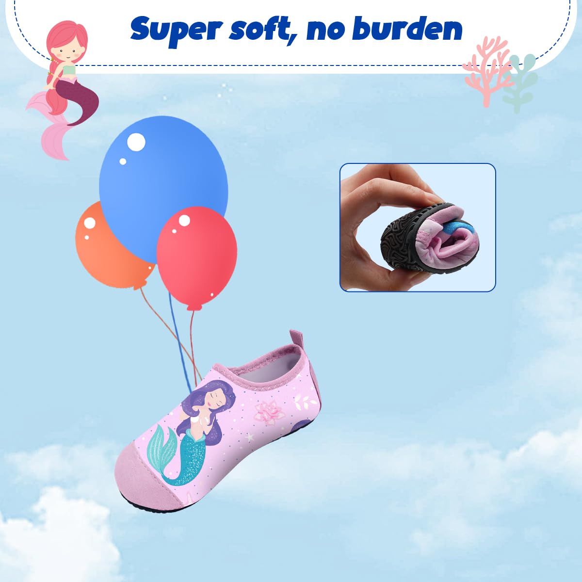 Scarpe da Scoglio Scarpe da Sport Acquatici Bambino Scarpe Mare Piscina Bambini Scarpe da Spiaggia Immersione Ragazzo Ragazza Water Shoes Scarpe a Piedi Nudi per Surf Sportivo