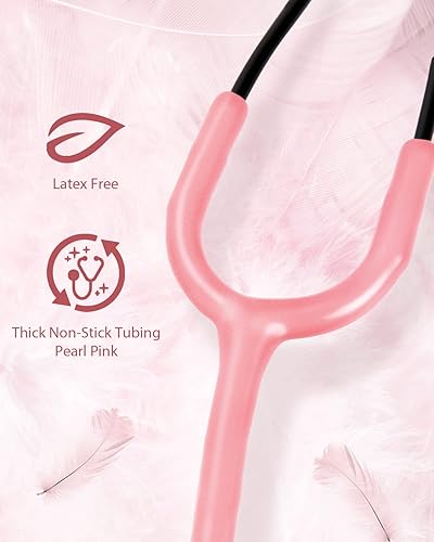 Miniatura 6 de FriCARE Estetoscopio rosa ligero  Estetoscopios para enfermeras uso médico en el hogar  Estetoscopio de doble cabeza en botiquín de primeros