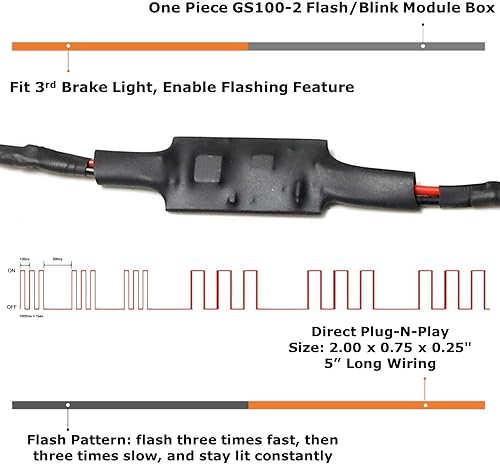 Miniatura 2 de iJDMTOY Plug-N-Play Controlador de flash estroboscópico compatible con mini Cooper parabrisas trasero LED de montaje alto tercera luz de freno