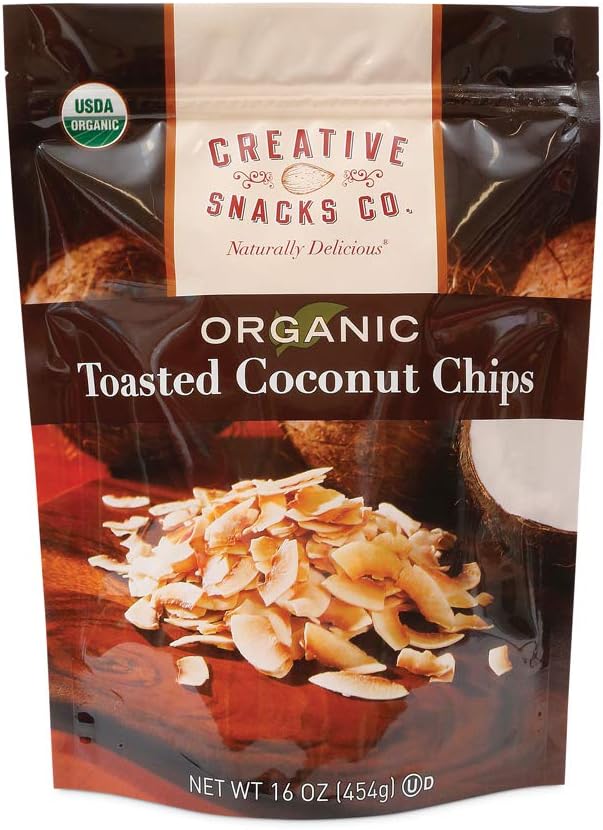 Creative Snacks Naturally Delicious Organic Toasted Coconut Chips, 16 Ounce Resealable Bag