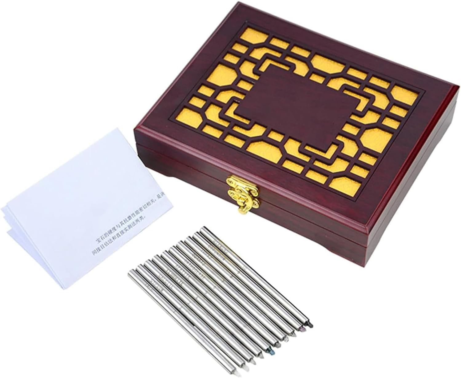 Mohs Hardness Test Kit, 1-10 Scratch Tester with Storage Box, Inlaid with Natural Minerals, Relative Wear Resistance Testing, for Ceramic Tile, Floor, Glass