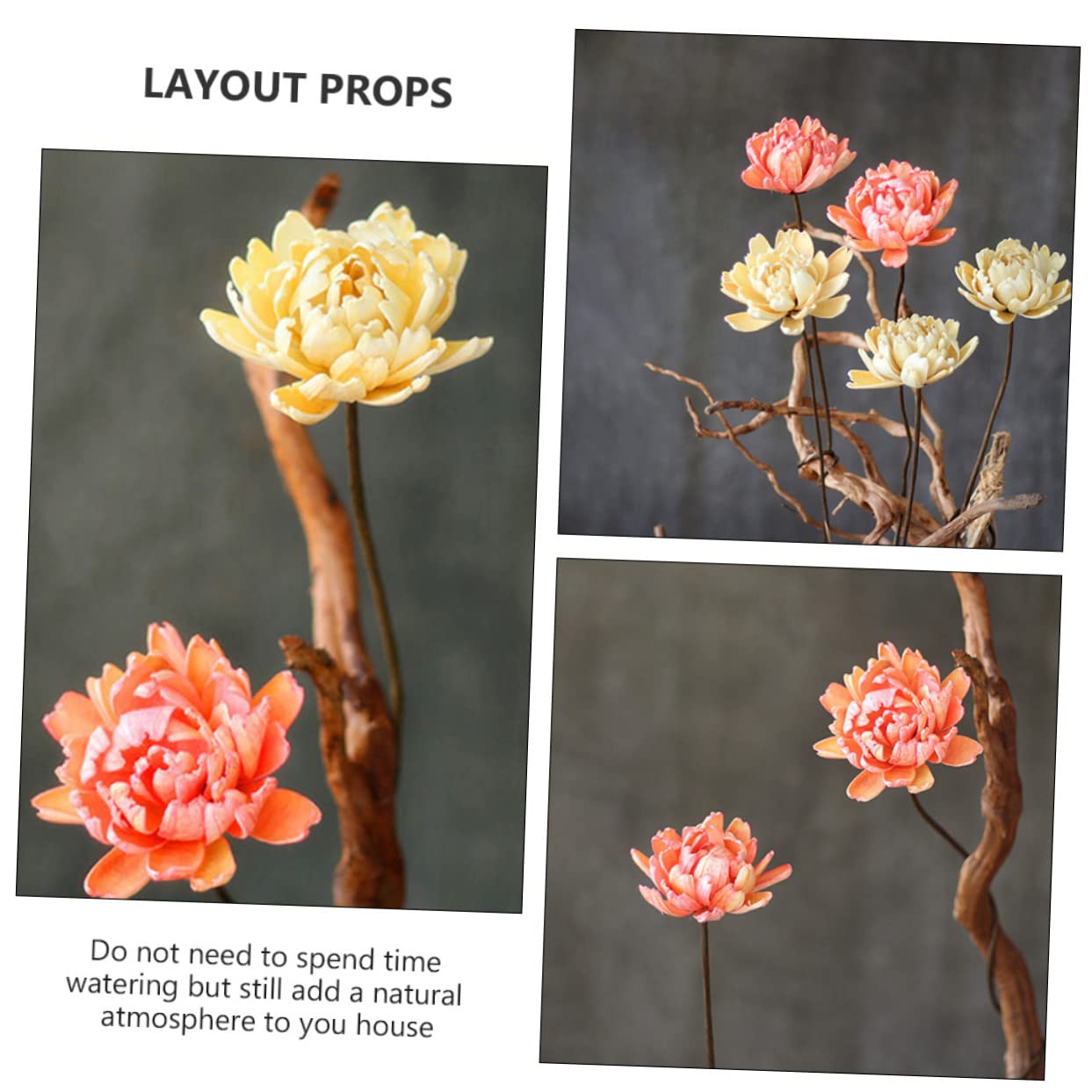 Cabilock Lot de 2 Mini Bouquets de Fleurs Artificielles Séchées Naturelles Décoration pour La Maison Un Mariage