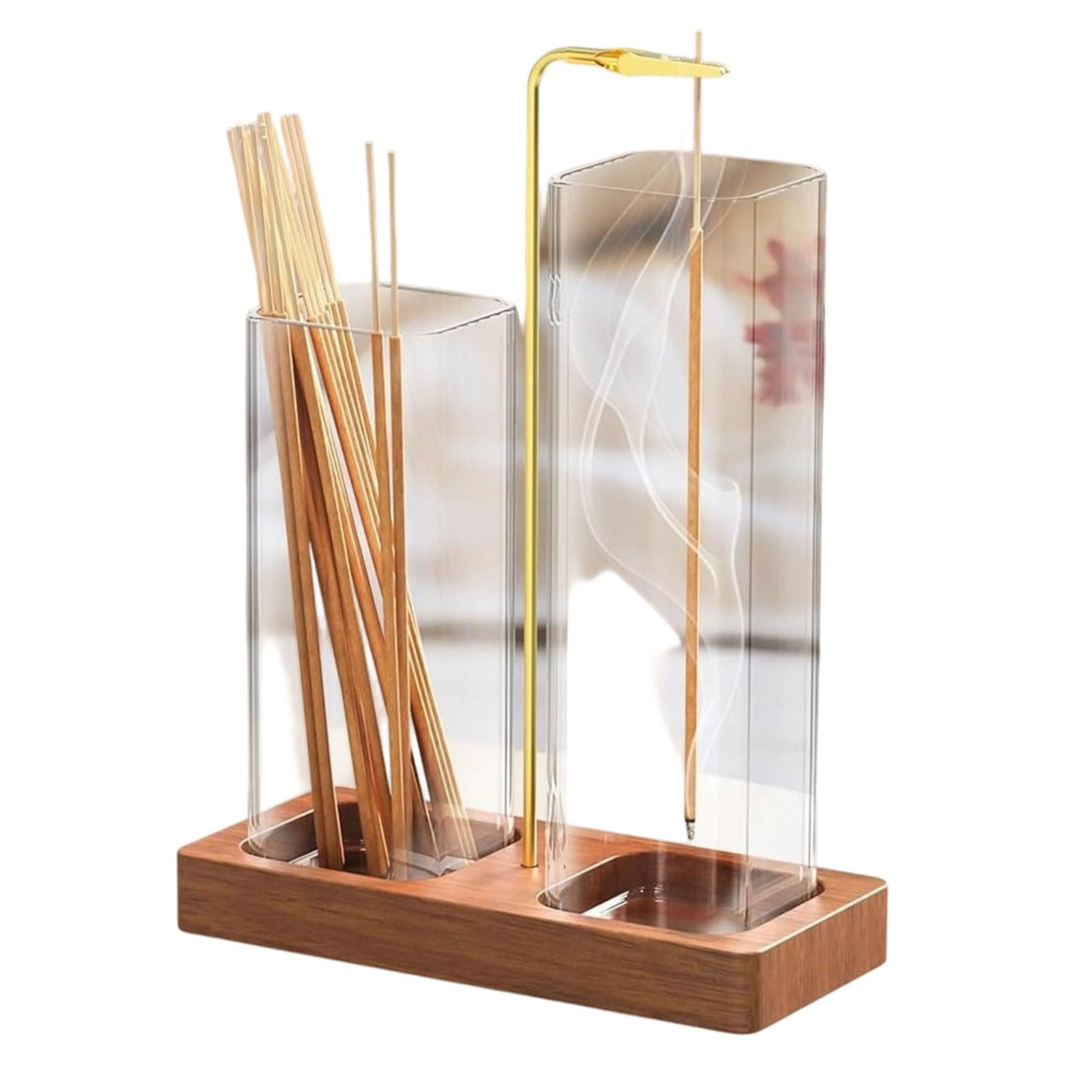2 in 1 Scented Diffuser Glass Cup Holder Upside Down Incenses Stick Burners with Ashes Catcher for Home Relaxation Ashes Catcher Incenses Stick Burners