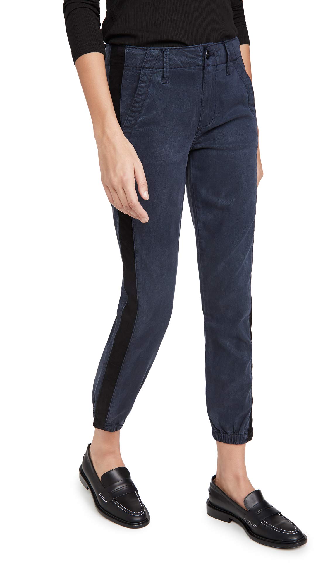 PAIGE Womens Mayslie Joggers Navy Black Velvet 29