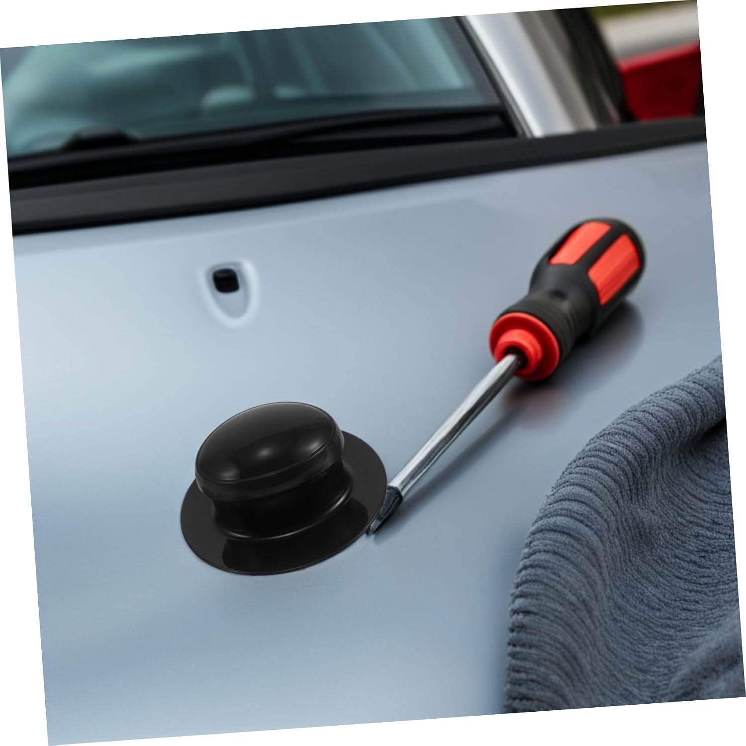 Amosfun 4pcs Car Cleaning Hand Grip Plastic Handles for Foam Pads and Buffing Pads, Round Shape with Comfortable Grip Design for Precise Control in Waxing and Car Care Tasks