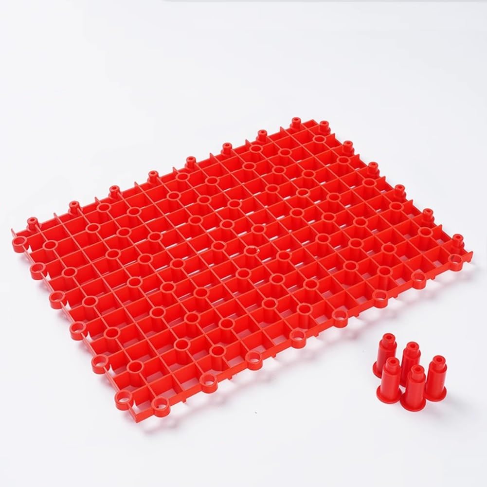 Filtro para pecera - Separador de Fondo para Acuario con Soporte, sustrato para Acuario, Rejilla de plástico para separación de peceras, filtración Inferior y paisajismo acuático DIY (Rojo, 26x20cm-1