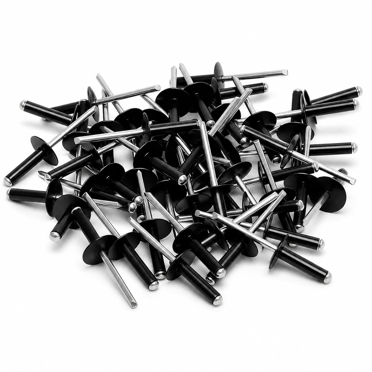 Kivora Black 50 Pcs Large Flange Pop Rivets 4.8 X 20 Mm Aluminium Blind