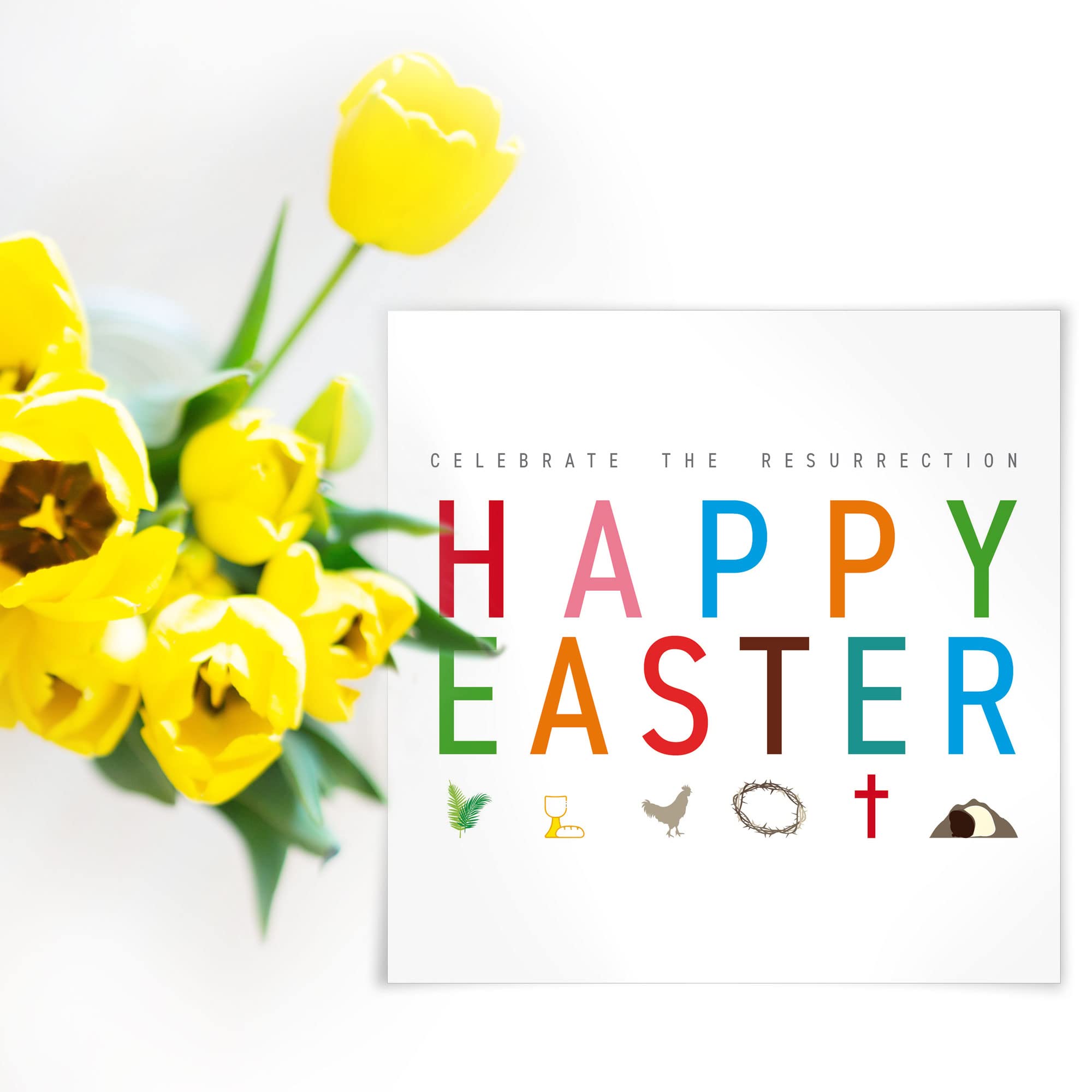 Religious Easter Cards - Celebrate Easter, pack of 5 cards with white envelopes, with Bible verse inside these Christian Easter cards, by Just Cards Direct - Image 4