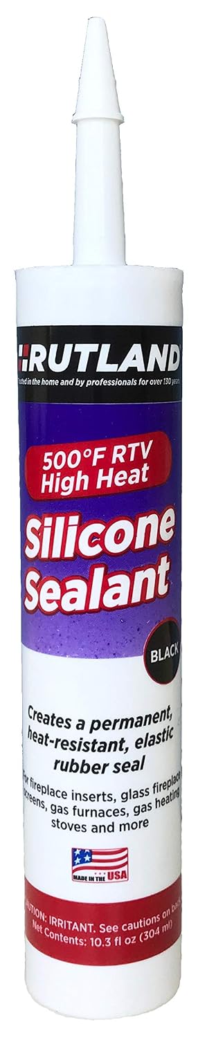 Rutland Products 500F RTV High Heat Silicone Sealant, 10.3 Fl Oz. Cartridge, Black