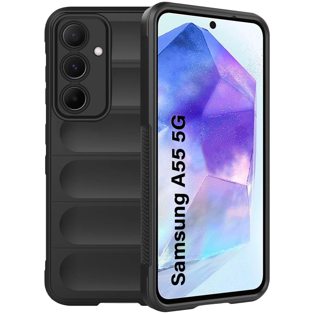 TheGiftKart Liquid Silicon Back Cover Case for Samsung Galaxy A55 5G | Shockproof Military Grade Protection | Micro-Fibre Cloth On Inner Side | Built-in Anti-Slip Grip Samsung A55 Cover (TPU, Black) (B0CW1VYBQG) Amazon Price History, Amazon Price Tracker