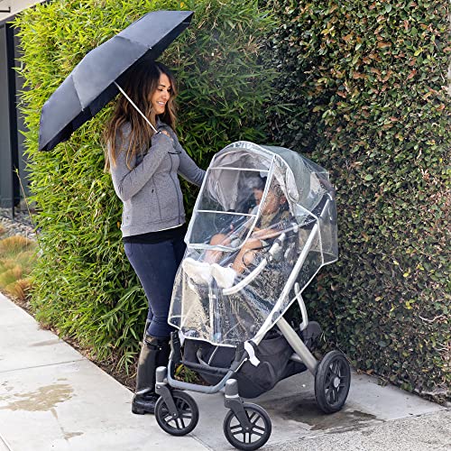 Image of J.L. Childress Deluxe Stroller Rain Cover - Stroller Poncho, Baby Stroller Accessories for Travel, Universal Fit, Lightweight Weather Shield, Protects from Wind & Snow - Single, Pattern
