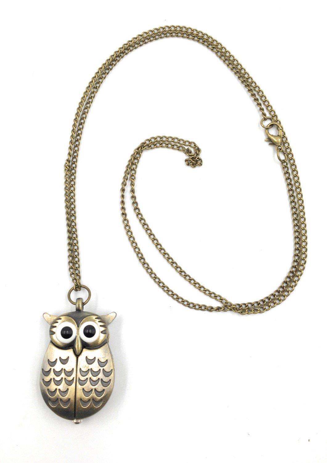 owl Pocket Watch Classic Vintage Retro Antique Owl Chain Pocket 2.5 Cms Diameter Pendent-image-12
