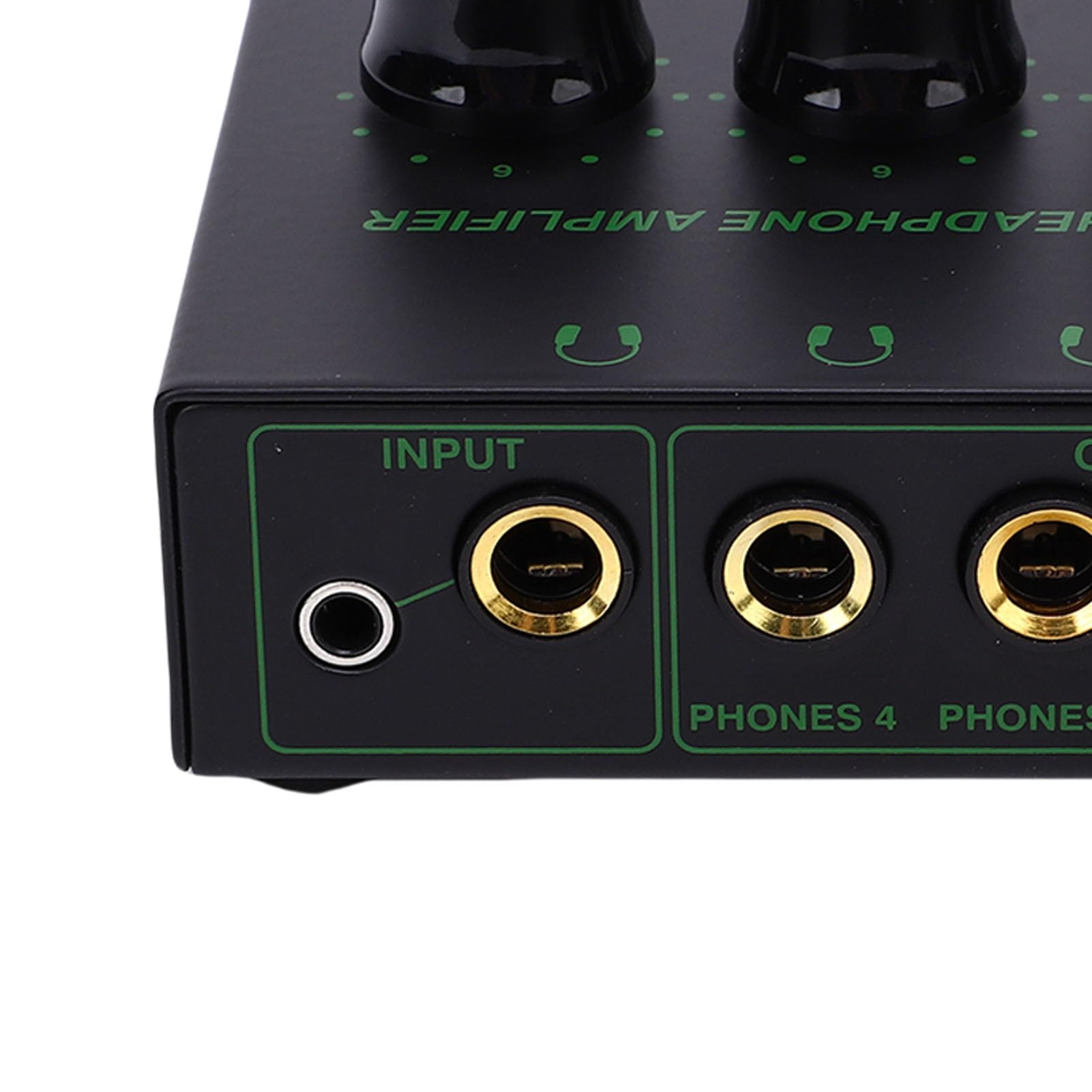 PolyGen Amplificatore per cuffie 4 canali con ingresso di alimentazione USB, uscita da 100 mW e robusto involucro in metallo, amplificatore per cuffie portatile audio stereo TRS