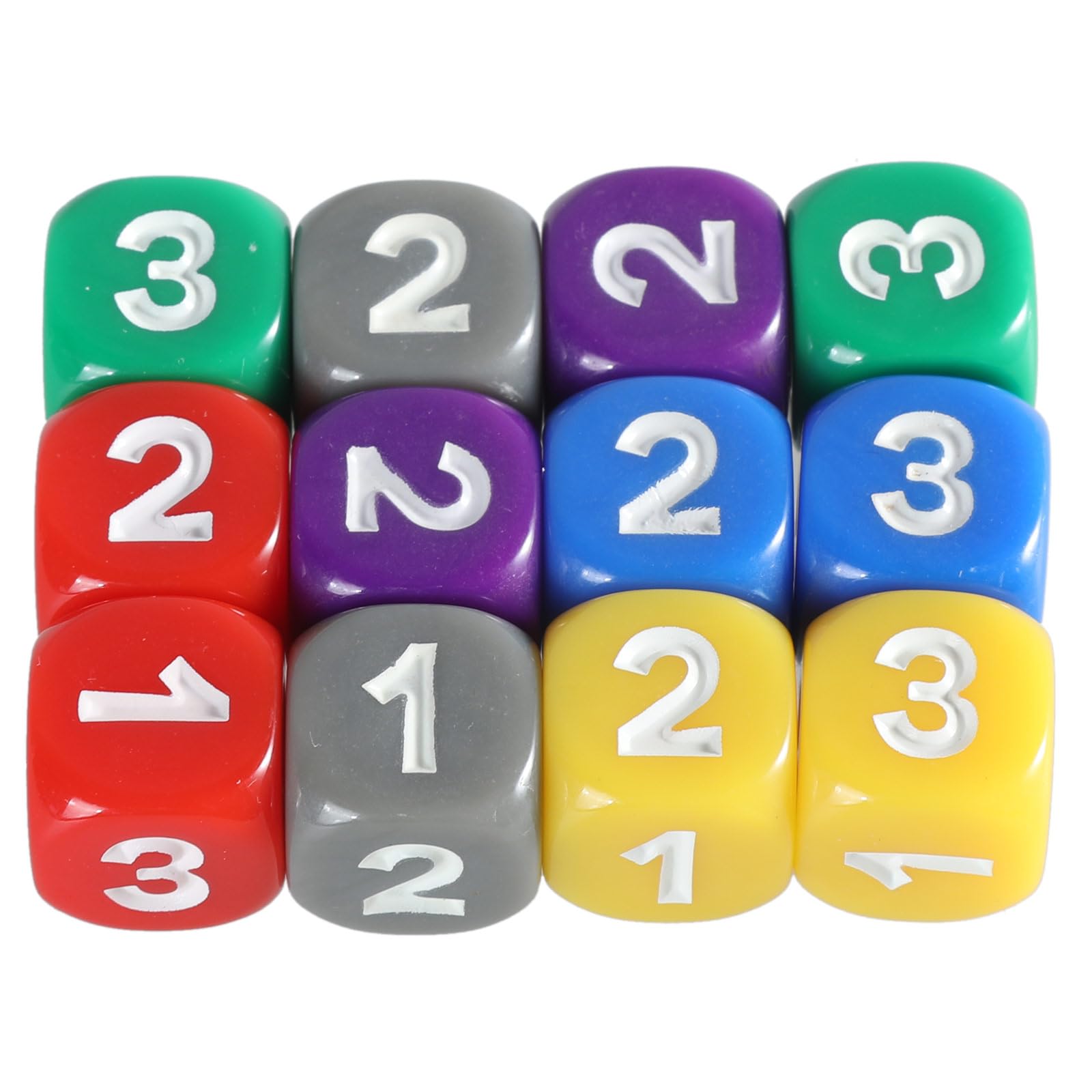 Aurgiarme 13mm Dices Set Colorful Six Sided Dices Cubes With Large Number Playings Round Block Kids Math Teaching Educational Toy Numbered Dices Teaching Tool