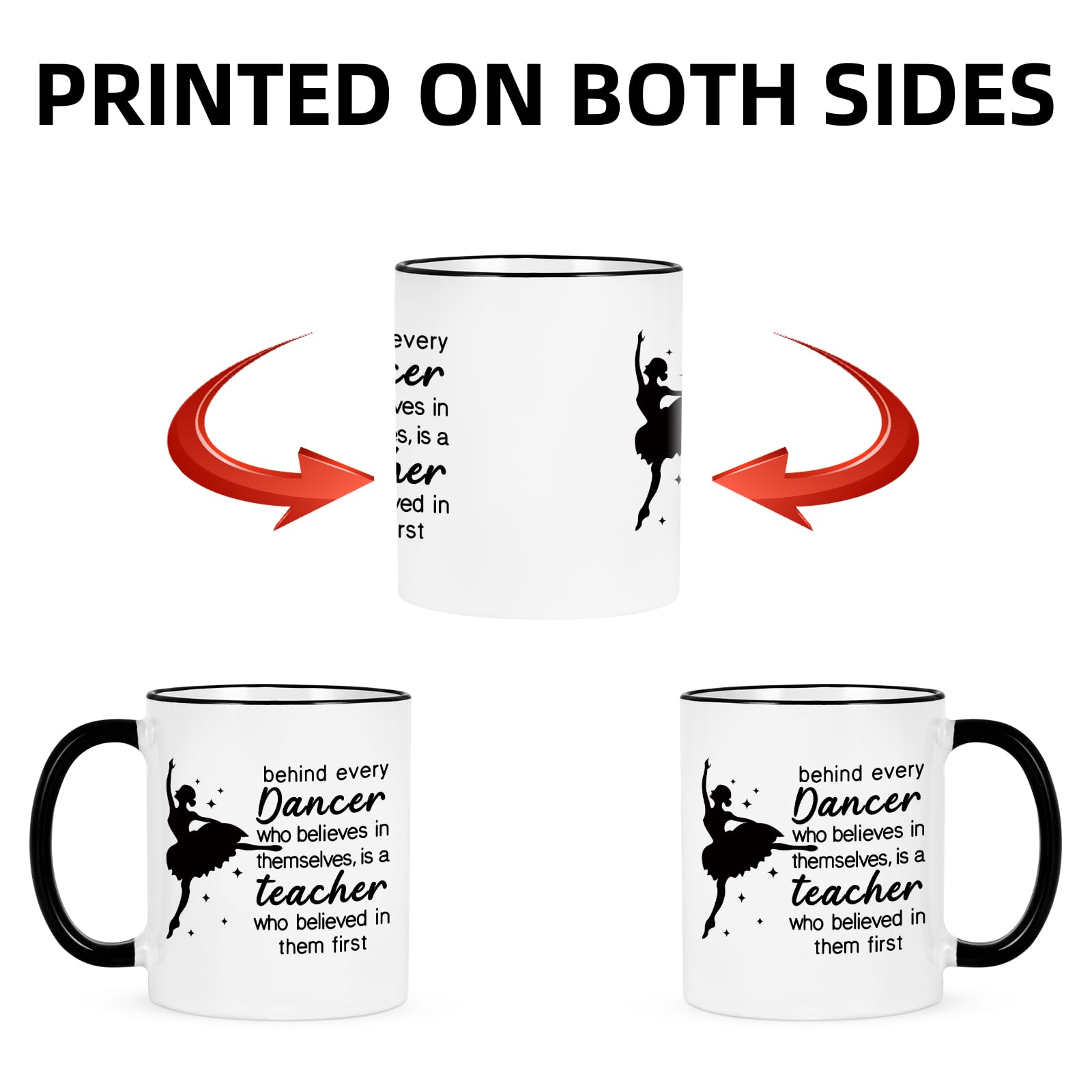 Cabtnca Dance Teacher Gifts, Dance Teacher Mug, Dance Teacher Appreciation Gifts for Women, Gifts for Dance Teacher from Students, Thank You Christmas Gift for Dance Teacher, 11 Oz
