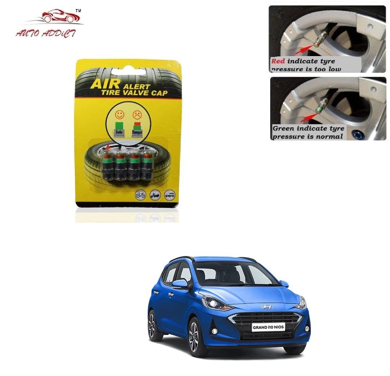 Buy Auto Addict Car Tire Pressure Monitor Valve Stem Cap Tire Sensor
