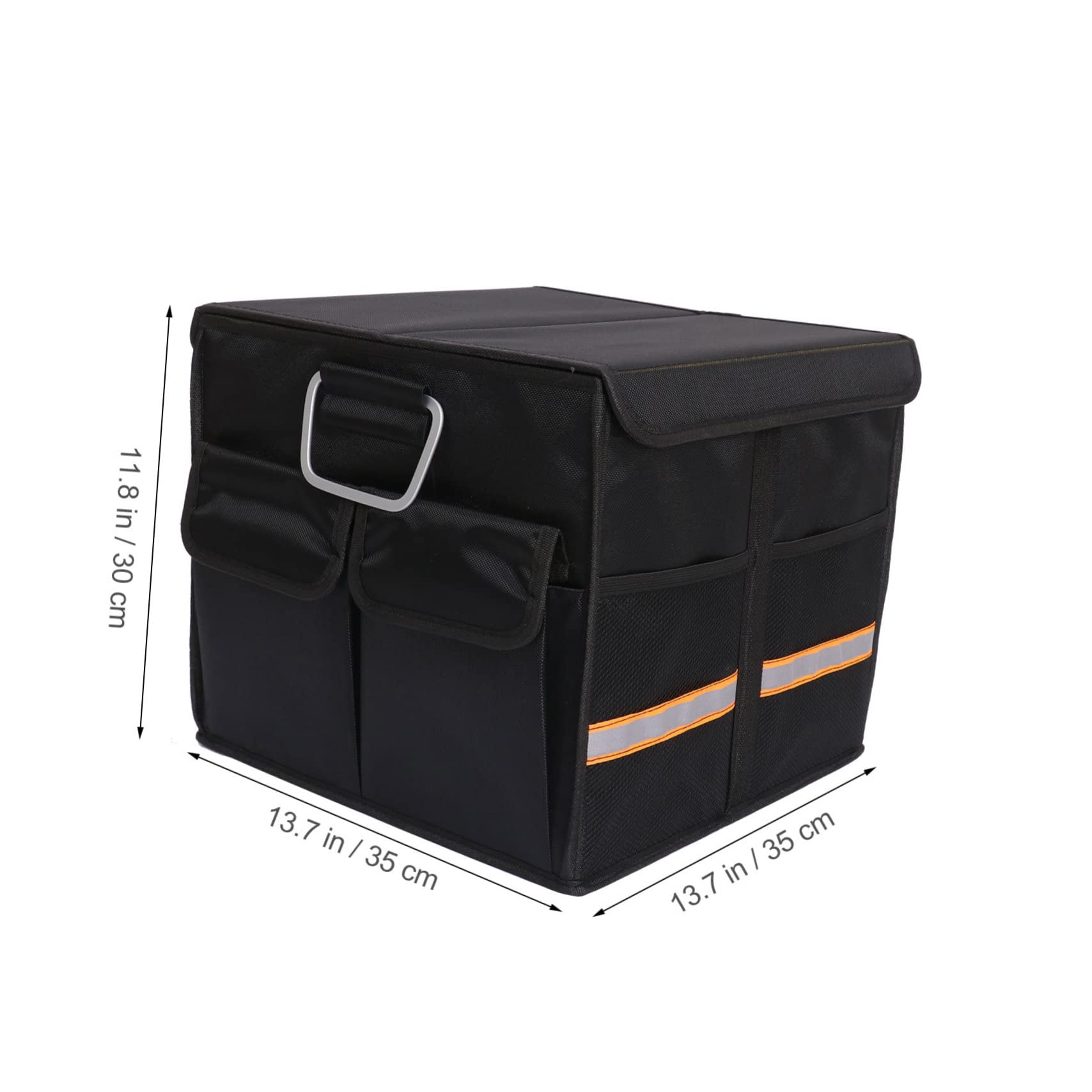ibasenice 1pièce Organisateur De Coffre De Voiture Pliable Oxford Boîte De Rangement Portable Avec Poches Maille Idéale Pour Courses Outils Urgence