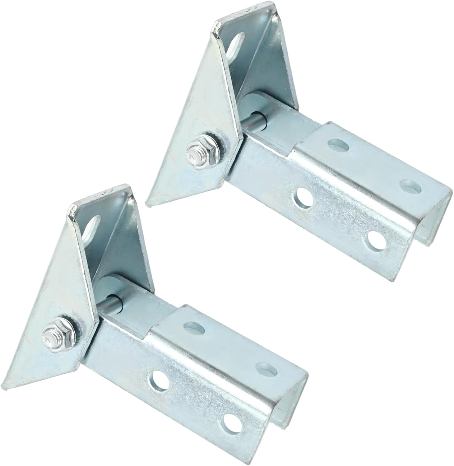 Saihisday 2Pcs Adjustable Brace Fittings, Adjustable Angle Strut Fittings Single Channel Brace Fitting Tool Fit for 1/2" Bolt in 1-5/8" Strut Channel 6x6.5x3.5Inch 5mm Thickness 8 Holes