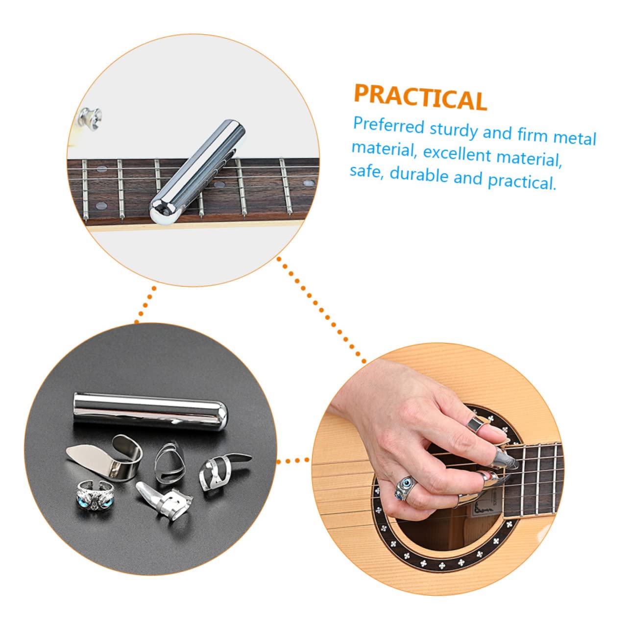 Toyvian 2sätze Metall-gitarrentonbarren Und Fingerpick-schutz Zubehör Für Musiker Langlebig Und Design Für Gitarrenspieler