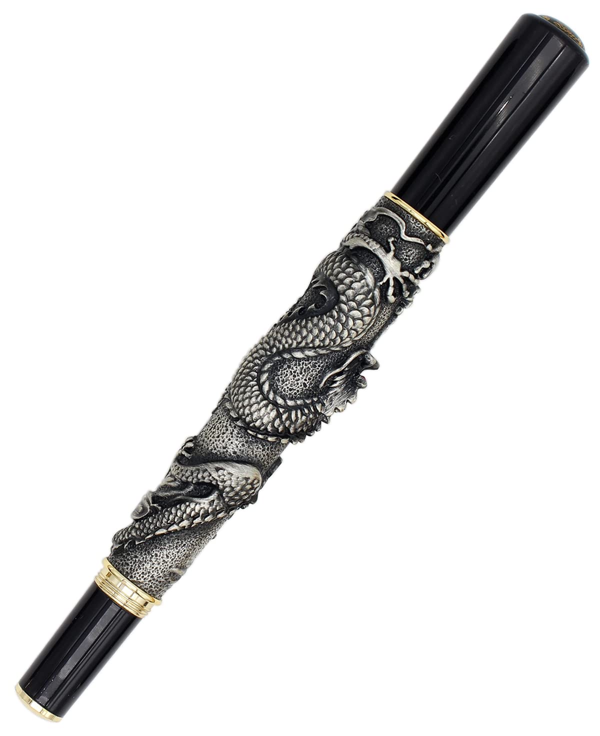 Jinhao 197 Tintenroller – Schwarz Mit Goldfarbenen Akzenten, Schwer & Wertig, Inkl. Schwarzer Mine