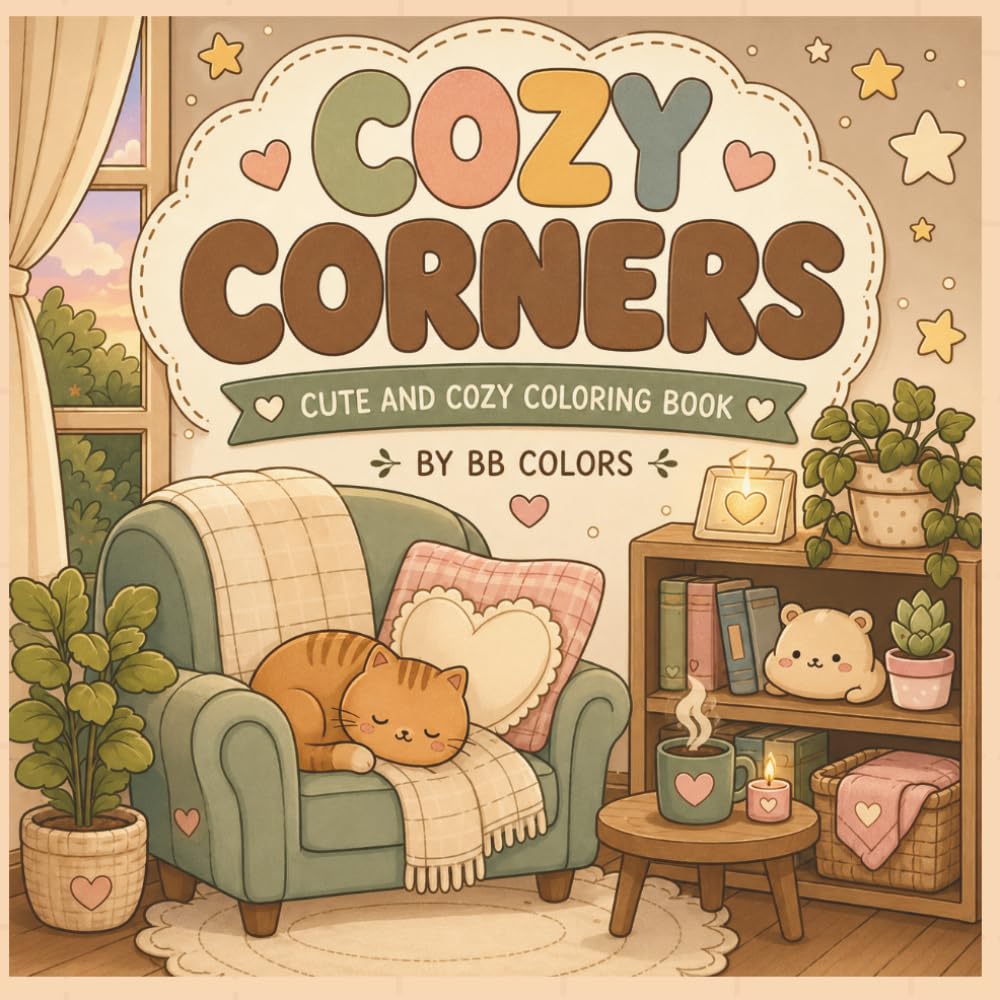 COZY CORNERS: CUTE AND COZY COLORING BOOK