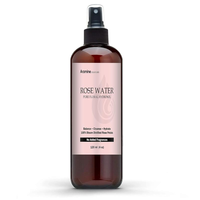 Aromine Água Floral de Rosa Damascena, Hidrolato, 120 mL