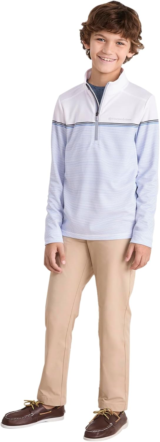 Vineyard Vines Boys Boys' Striped Sankaty Quarter-Zip - Image 5