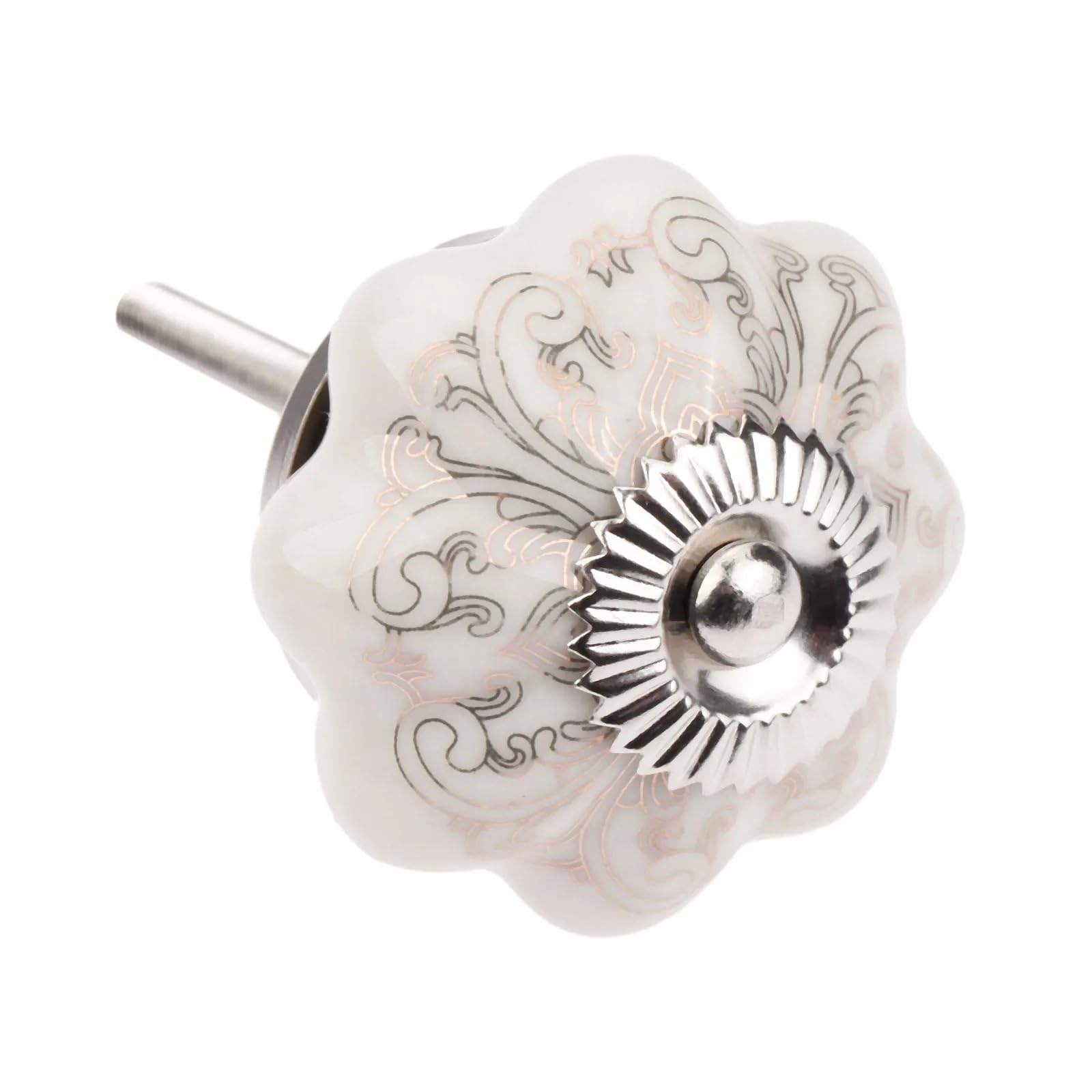 WLIHDB 5Pairs Cabinet Knob Vintage Pumpkin Drawer Pulls Ceramic Handles for Dresser Kitchen Cupboard Door Home Decoration with Screws for Chest of Drawer(Color2)