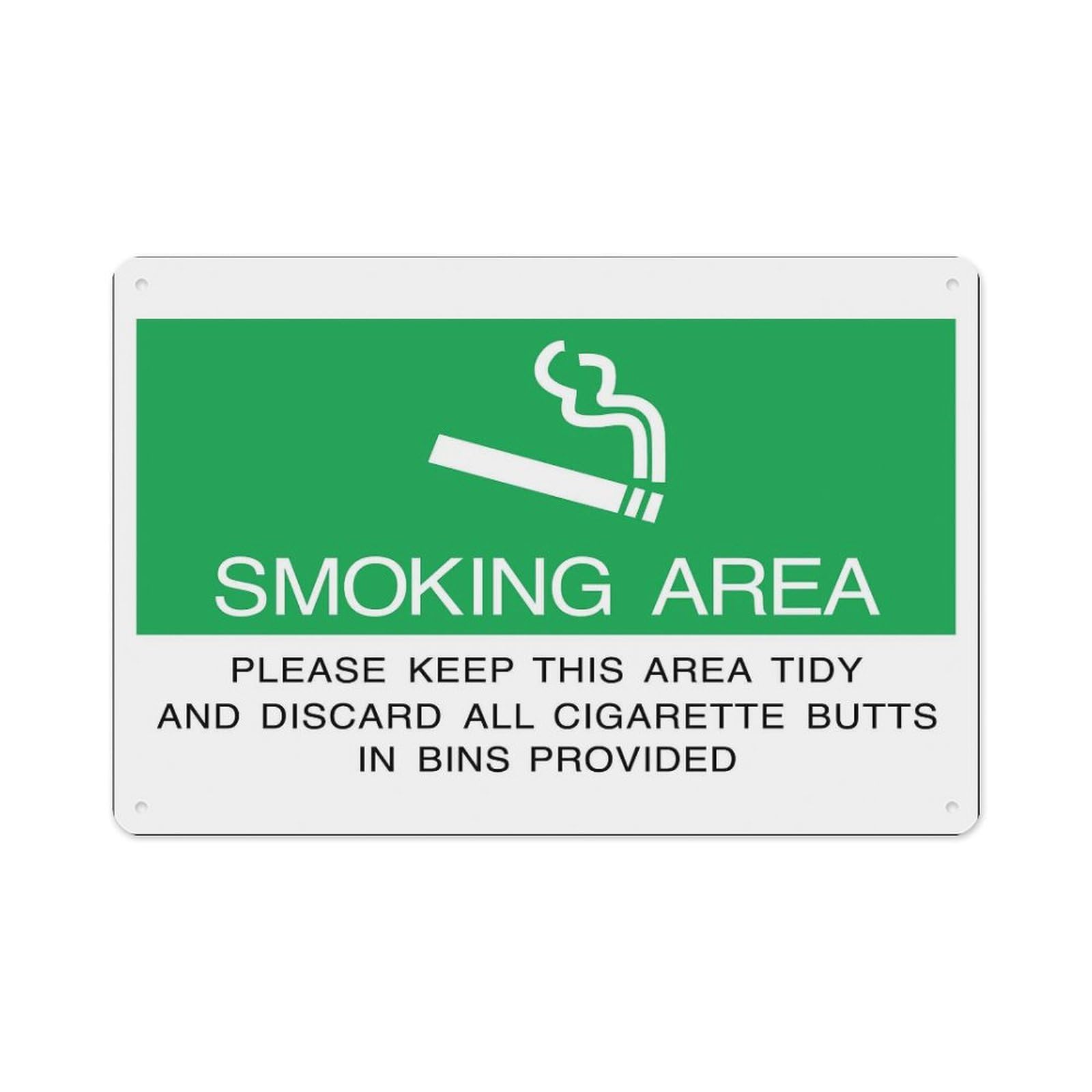peiyeety Smoking Area Please Keep This Are Tidy Discard All Cigarette Butts Aluminum Tin Warning Signs For Home Outdoor Garden 12X16 Inches