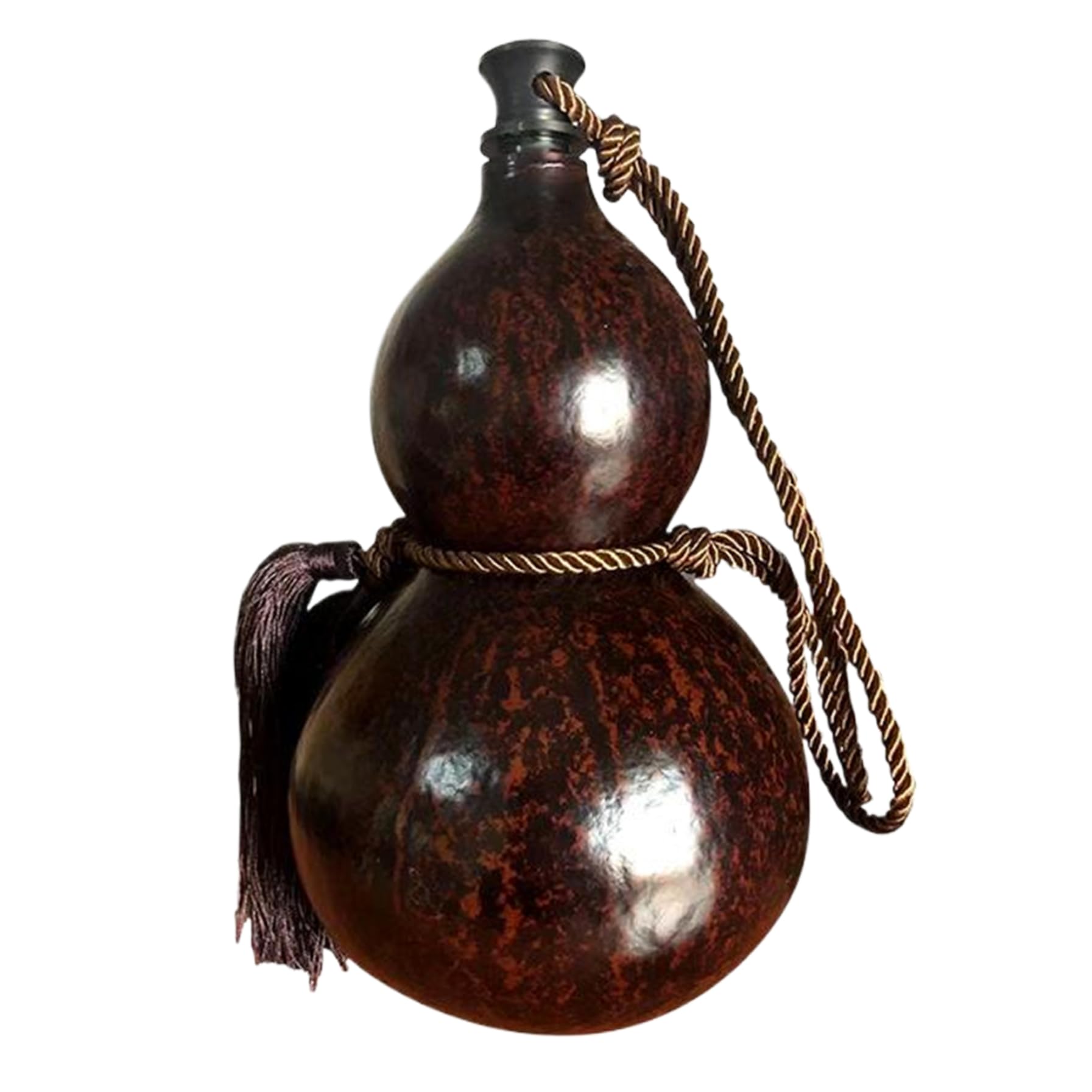 Gourde rétro en calebasse cirée d'abeille avec bouchon en corde étanche premium